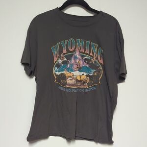 Mighty Fine Gray Wyoming Graphic Tee